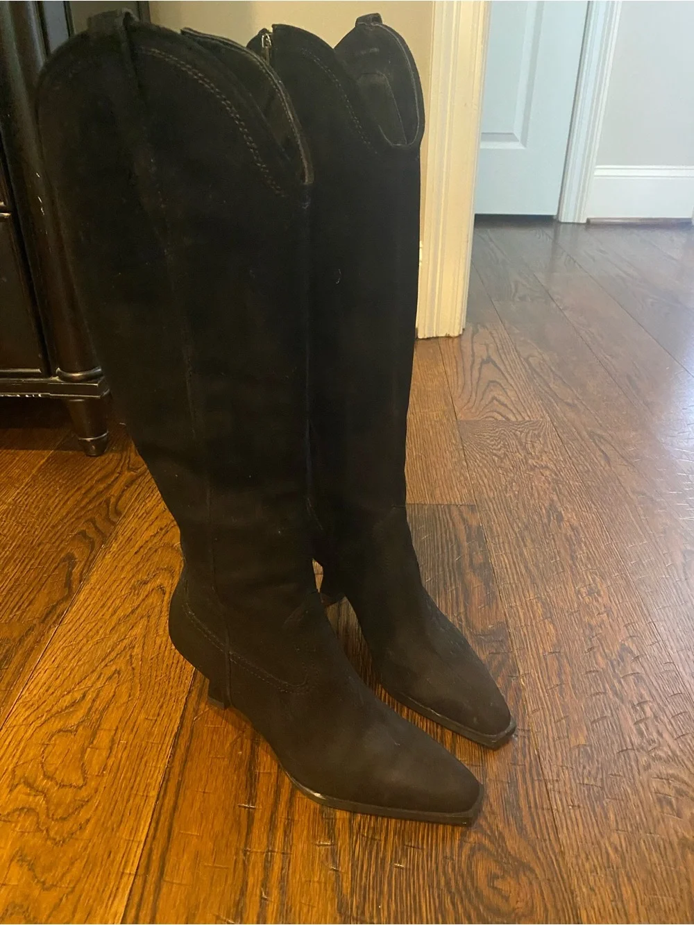 Dolce Vita Black Suede Ariana Knee-High Western Boot- worn once